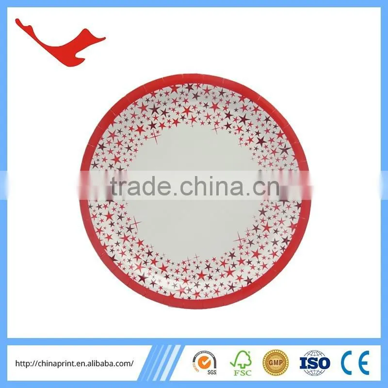 006 FSC material disposable tableware for christmas theme party