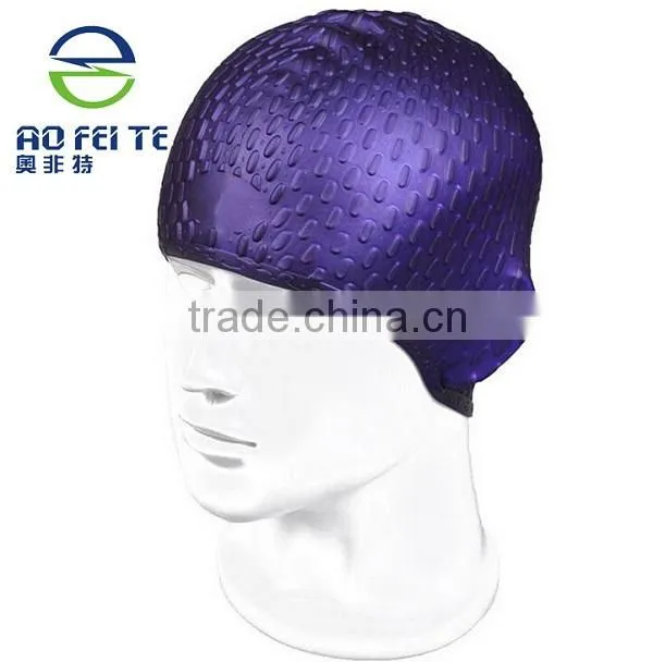 2015 Hot Sell Unisex Waterproof Elastic Diving Silicone Bathing Cap Swimming Hat