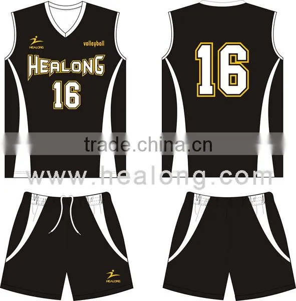 Sexy Sleeveless Black Volleyball Uniforms
