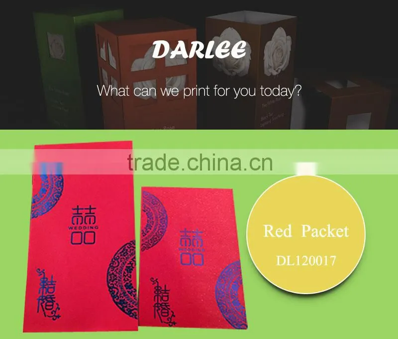 Guangdong suppliers red packet custom made new design indian wedding money envelope