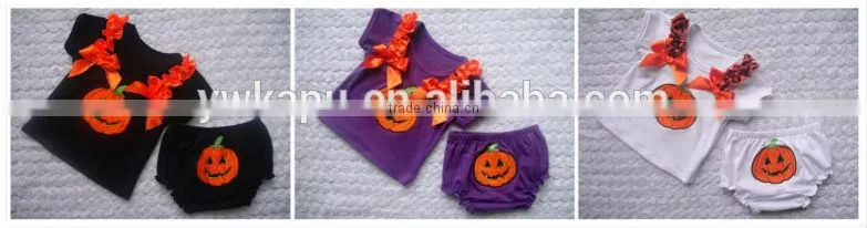 New designs halloween organic cotton baby clothes with tutu