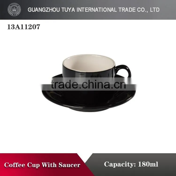 Hot sale coffee cups and saucers glaze cup set