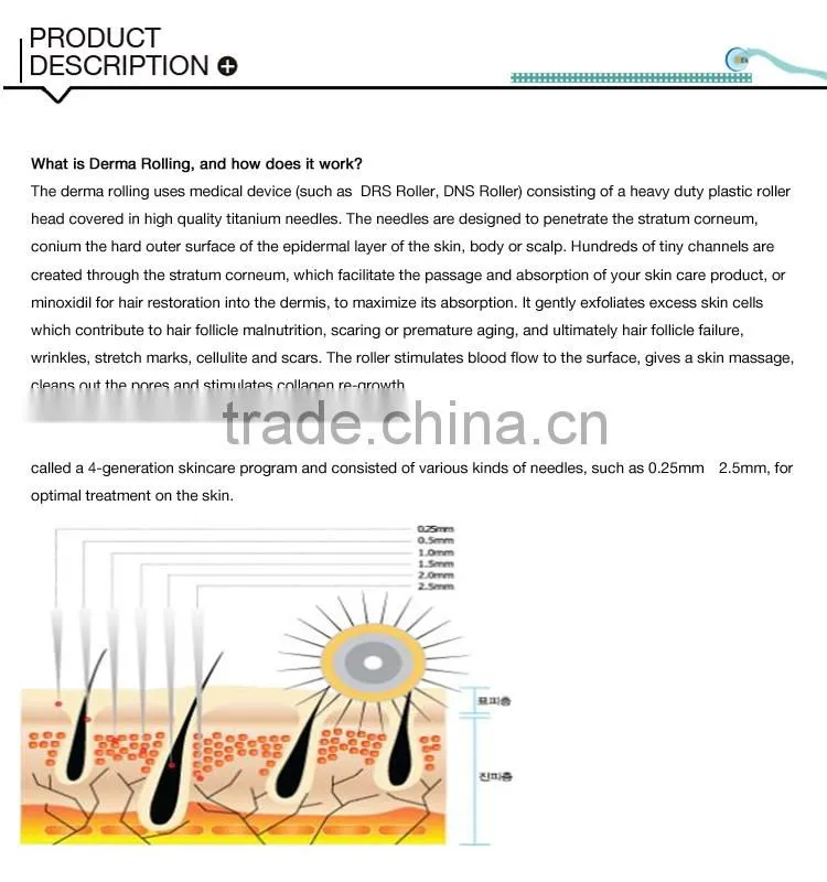 5 in 1 derma roller titanium with Massage+ PDT+ 540 needles derma vib mirco needle derma roller salon home use skin care