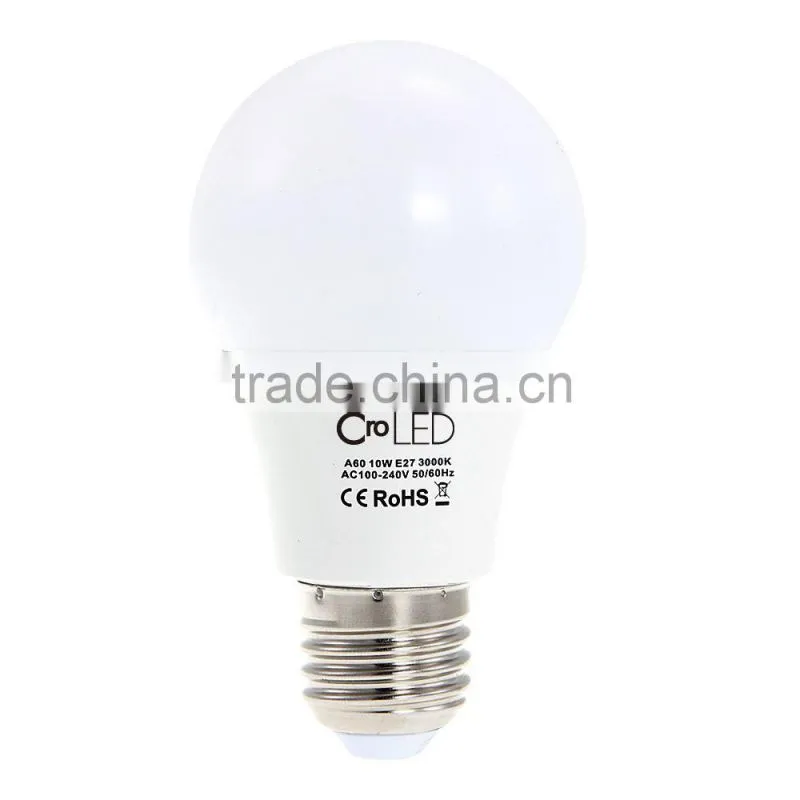 CroLED E27 10W AC100-240V 800LM White LED Bulb,6000-6500K