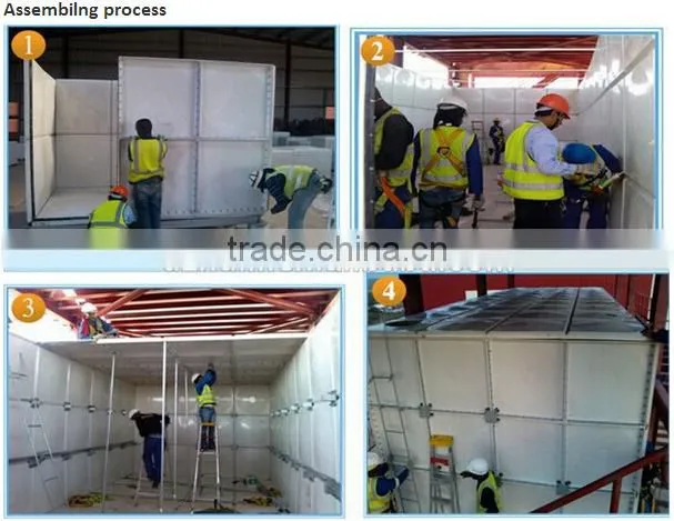 Top quality 10000 liter GRP water storage tank/fiberglass plastic water tank and SMC modular water tank