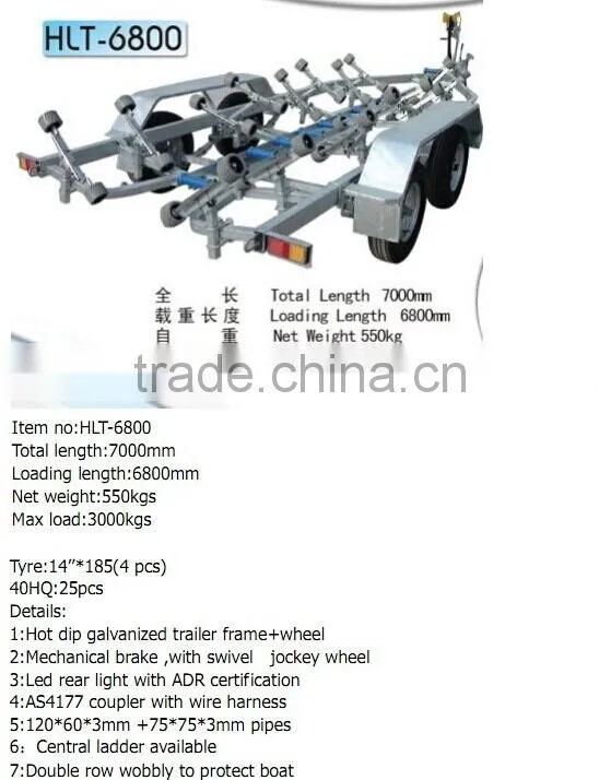 Boat trailer iso 9001 heavy duty galvanized haylite-3800