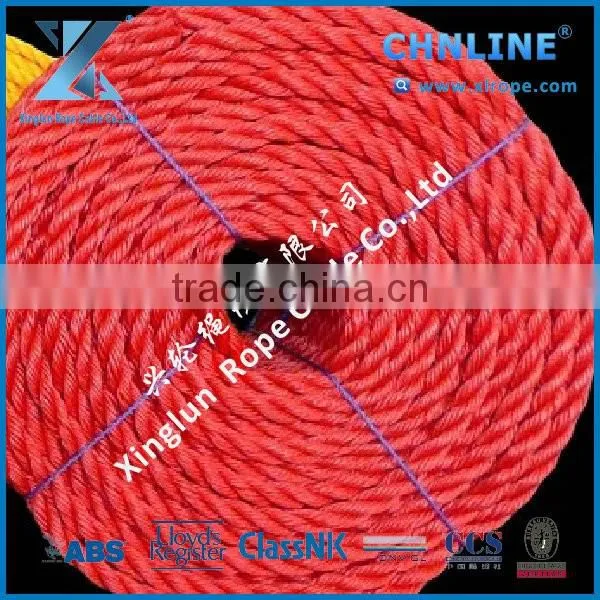 3 strand solid braid PP rope for ship building