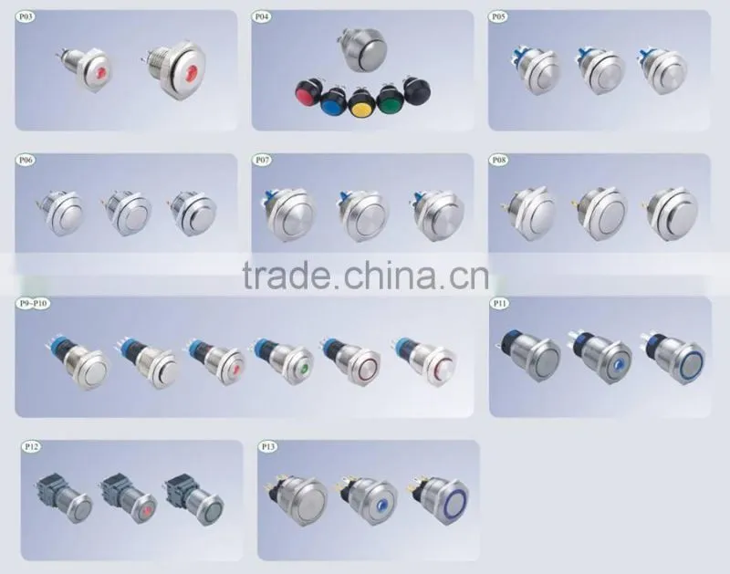 LA19-AJS 19mm 250VA C Led medical treatment elevator equipment pushbutton micro switch waterproof Metal push button