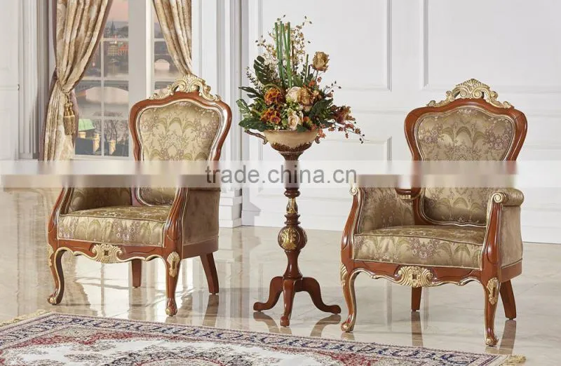 Antique Classic Palace Leisure Telephone Chair, Luxury Gold Painting Armed Chair, Sofa Wood Carving Living Room Furniture