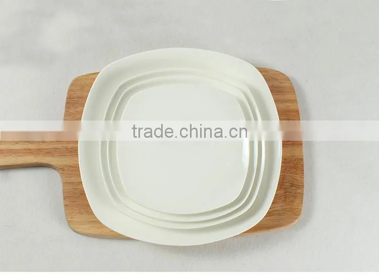 Haonai hot sale product high quality square shape ceramic plates dishes