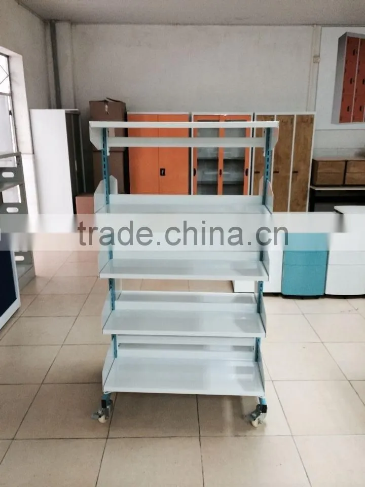 Moveable book shelves/double face steel book shelves steel library shelves,steel book shelf, metal library shelving