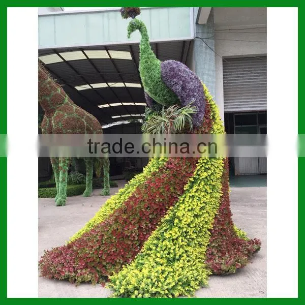 Garden peacock artificial grass sculpture animal sculpture