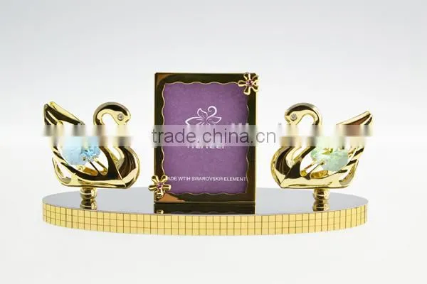 Swarovski Crystals Twin Swan Photo Frame Wedding Gfits for guests