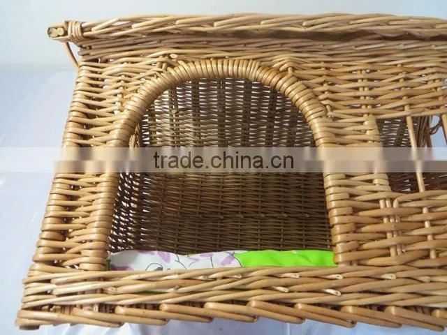 Wholesale wicker new desigh handmade soft pet house wicker dog bed