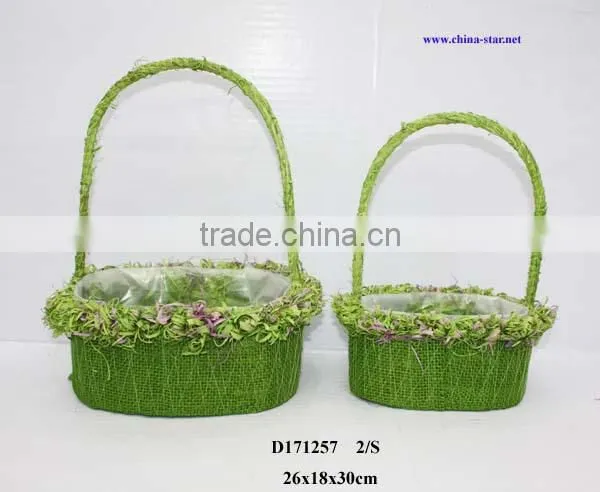 jute decor flower baskets