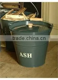 Fireplace Tools Metal Black Coal Bucket Ash Holder With Metal Shovel