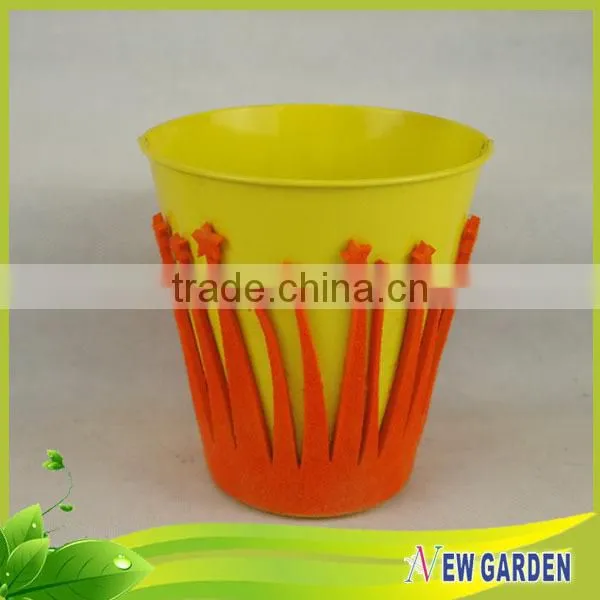 Home Decor Flannelette And Metal Planter,Balcony Small Plastic Flower Pot Trays