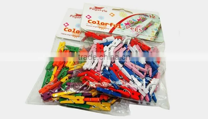 decorative clip of colored wooden clothespin mini craft clothes pegs