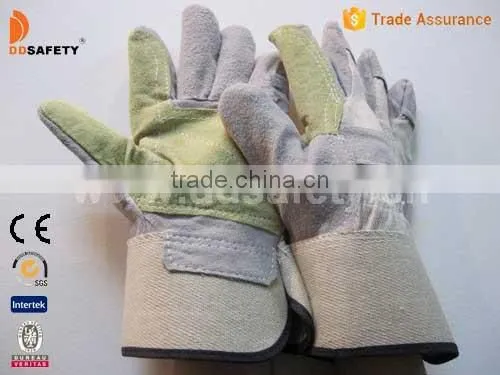 DDSAFETY Cow Split Leather Reinforced Heavy Duty Rigger Glove