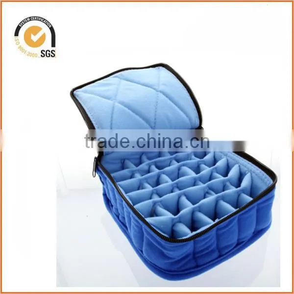 Soft Essential Oils Carrying Cases 30-bottle 5ml, 10ml & 15ml - 3"x6"x6" - Blue