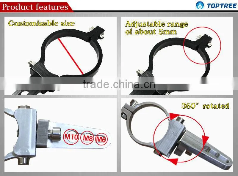 Universal LED Light Bar O Mounting Clamps Adjustable Bar Mount Kit 1.75"