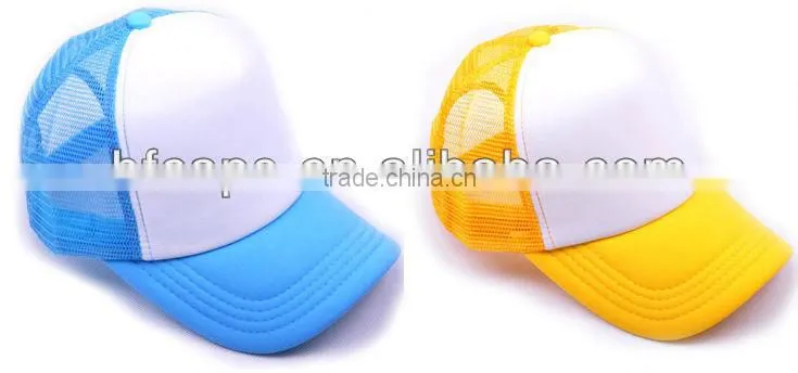 Fashion sport 5-panel plain cotton mesh baseball cap and hat with custom design
