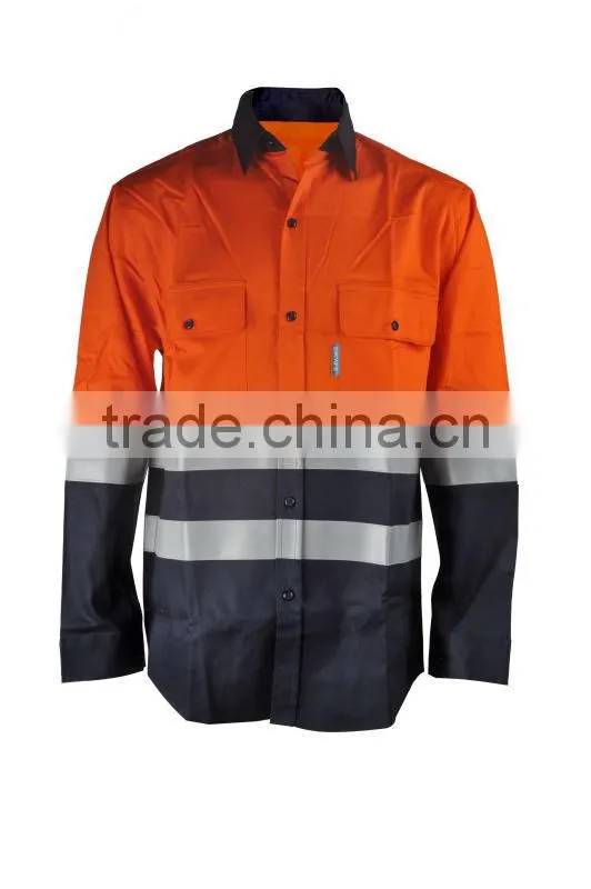 100%Cotton Anti-UV Long Sleeve Shirts with reflective taps
