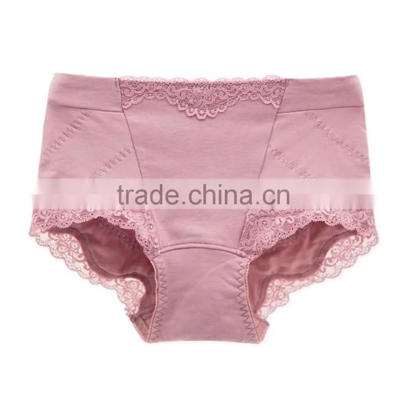 Factory Colorful 95% Cotton 5% Spandex with Lace Custom Sexy Fancy Woman Underwear