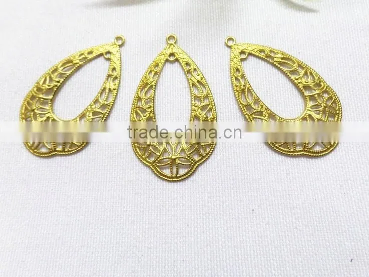 DIY hollow heart charm jewelry accessories brass heart charm shoe bag hair accessories