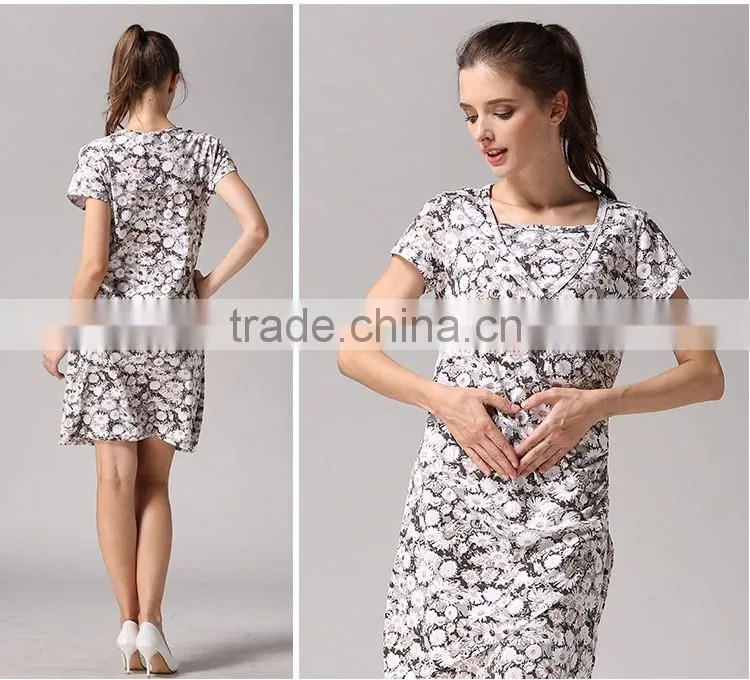 O-neck maternity clothing breathable maternity tops leisure nursing tops
