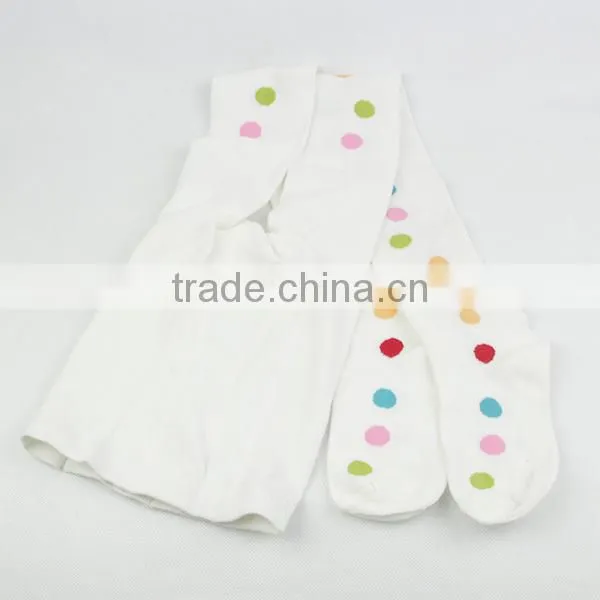 Girl Tights White Colorful Ponit Socks Long Socks