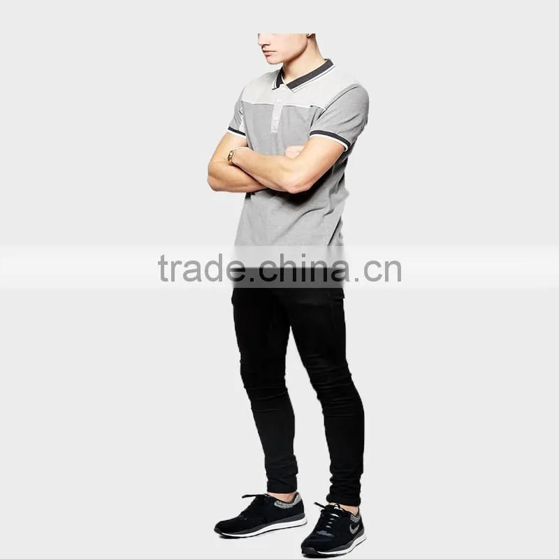 2015Men's Clothing Polo Shirt with Ribbon