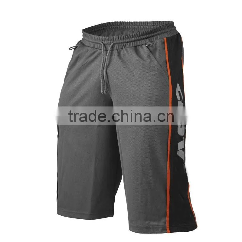 Custom mens shorts sports gym Loose Fit Body Building Mesh running shorts