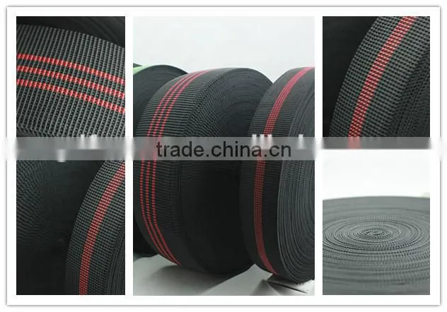Polyester knitted elastic webbing on furniture