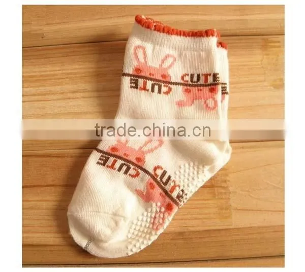 100%cotton cartoon anti-slip children socks