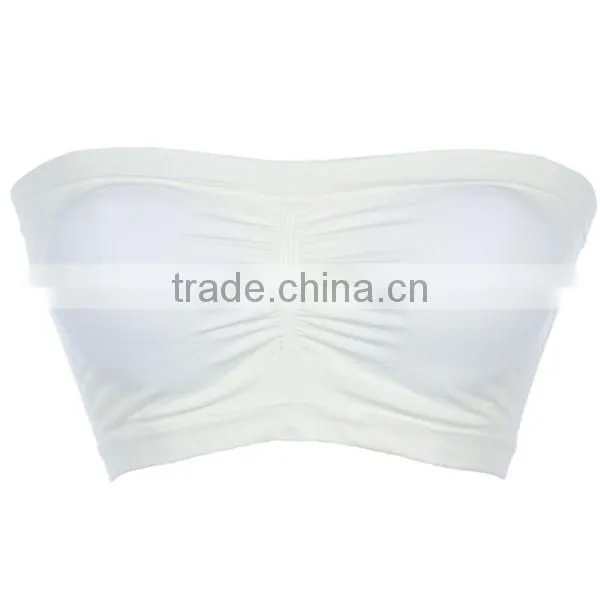 Seamless Spandex Layering PADDED BRA BANDEAU Crop Tube Top Strapless ONE SIZE-2