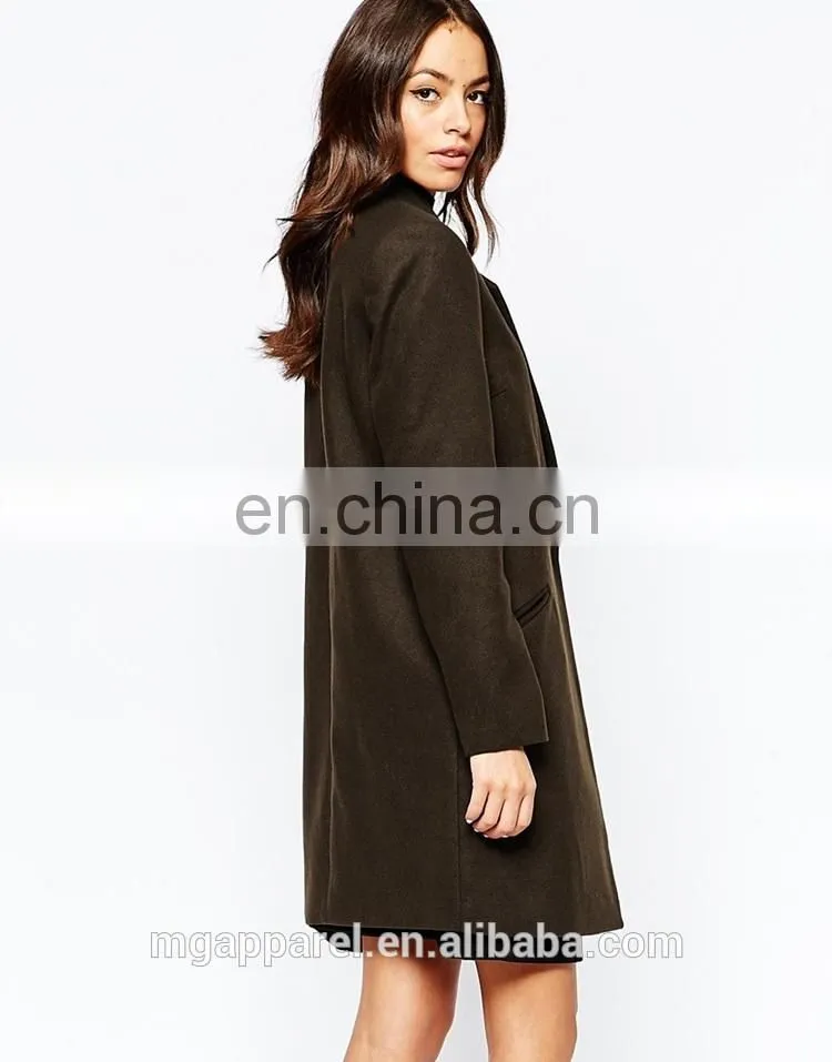 Cheap wholesale fashion coat woman winter clothes notch lapel long winter coat