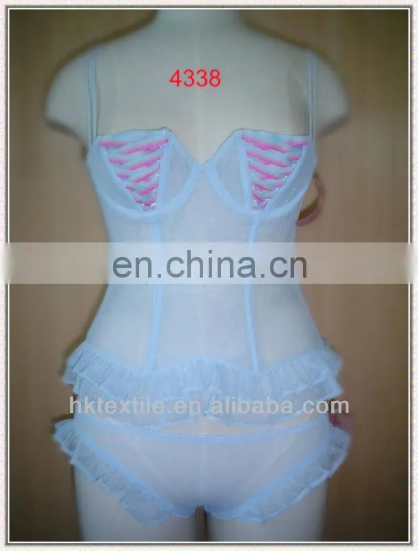 pink bow sexy lingerie for ladies