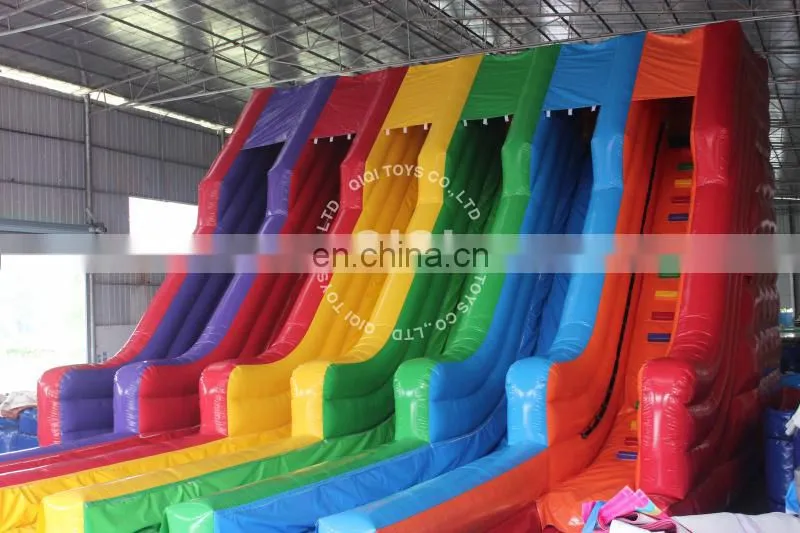 inflatable double water slide with pool for adults and kids