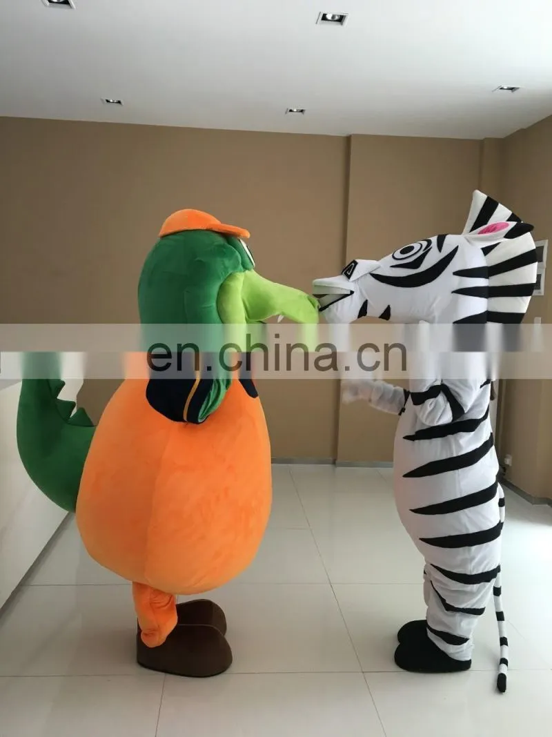 2016 New arrival adult green alligator cartoon characters costume for sale green alligator mascot costume cosplay