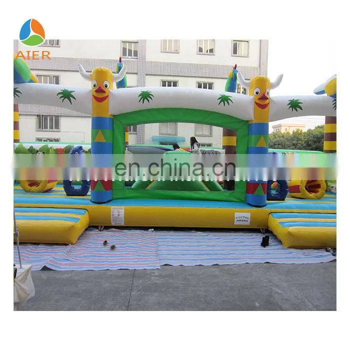 New desing Parrot inflatable giant fun city for kids