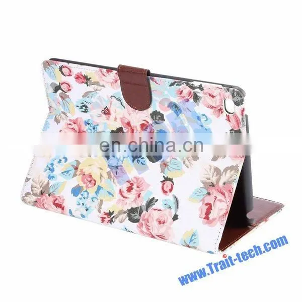 Flowers Pattern Cloth Skin Case for iPad, Wallet Style Case for iPad Mini 4,for iPad Mini 4 case
