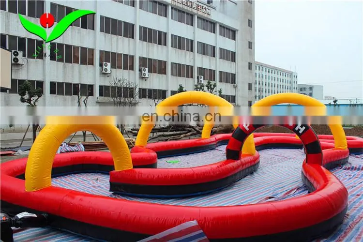 Factory direct price outdoor inflatable go karts race track 20m