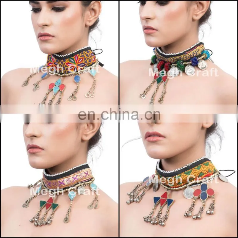 Designer vintage afghani old necklace set -1960s Vintage coin afghan necklace , Tribal bellydance set, Afghani Bohemian set