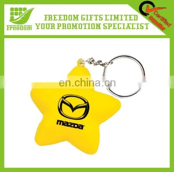 Customized Logo Printed PU Leather Keychain