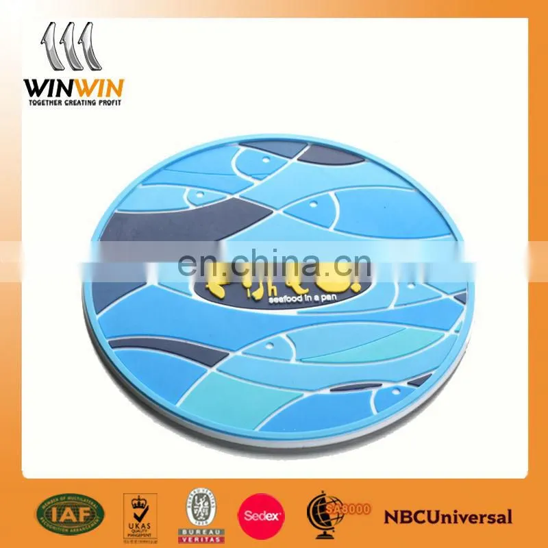 Custom printed cut cup mat silicone drink coasters or wood drink coasters