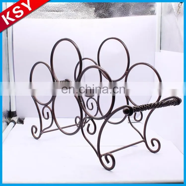 Good Reputation Factory Price Romantic Display Fashion Metal Single Wire Wine Bottles Rack