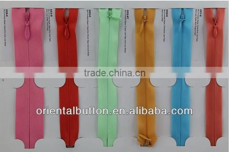 high quality KCC invisible close-end nylon zipper
