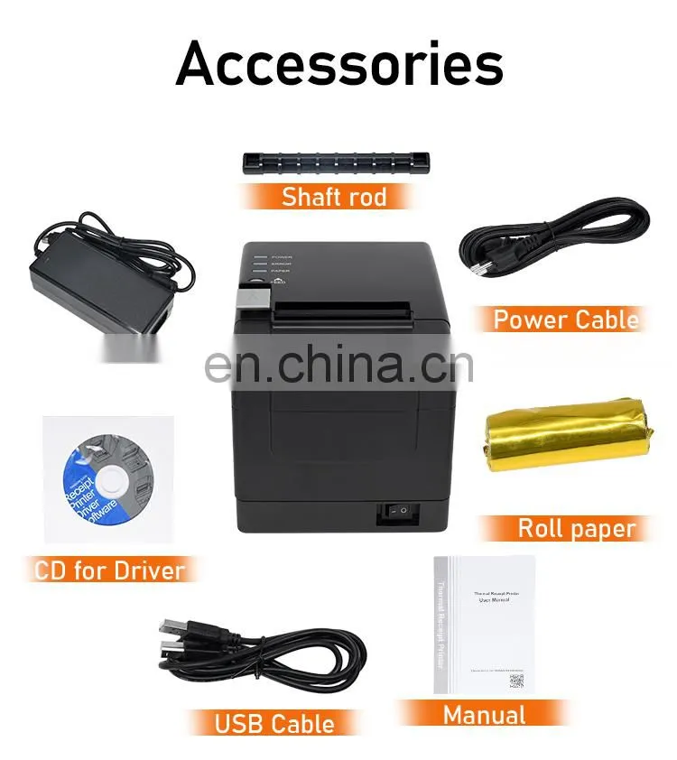Barcode Printer Thermal Printer Machine POS Label Receipt Printer 80mm Auto Cutter for supermarket