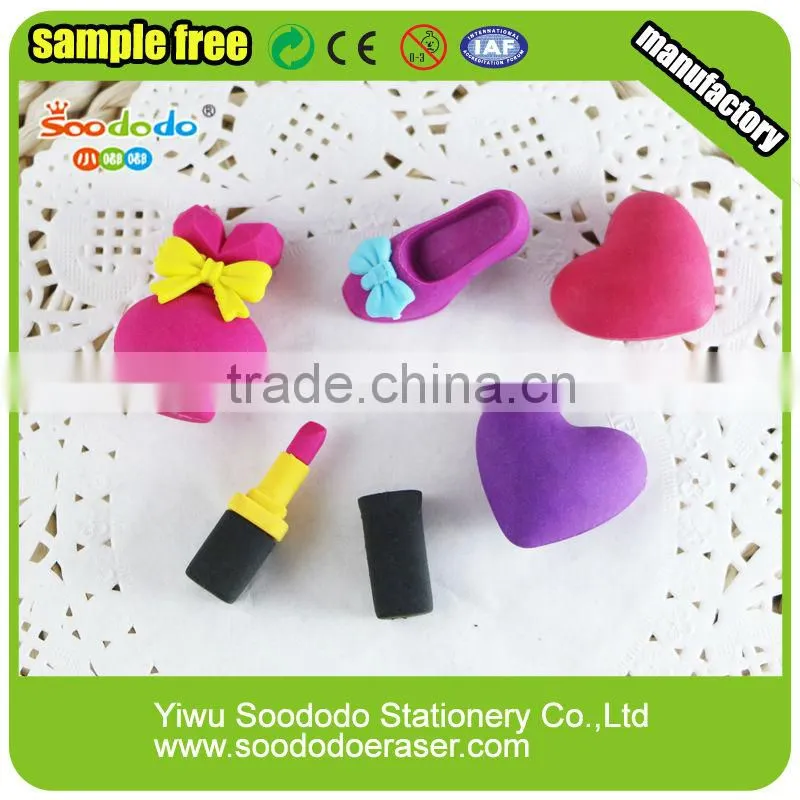 2015 New design High-heeled Shoes puzzle erasers for girls